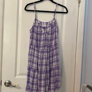 ABOUND Purple Plaid Flowy Dress